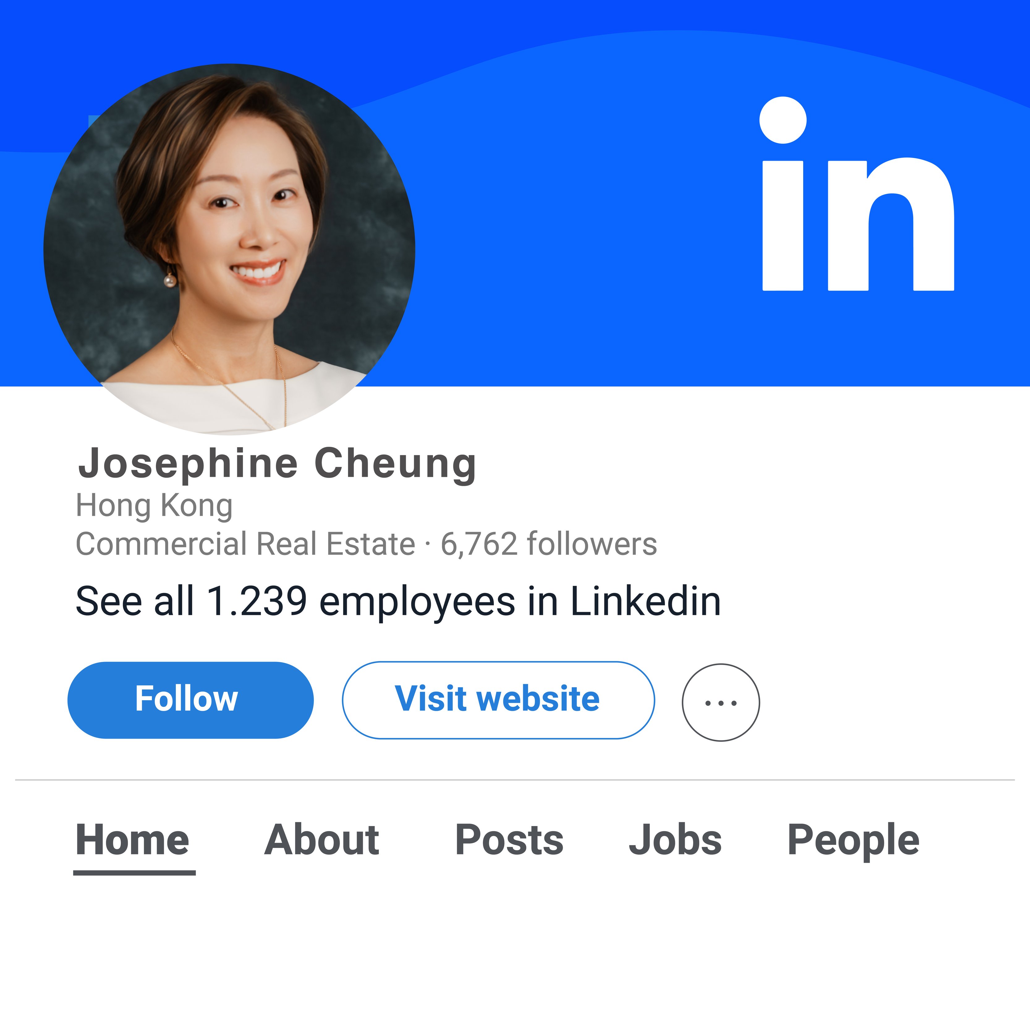 Linkedin 個人檔案照示範