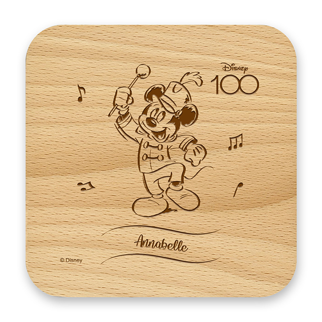 Disney 100 Celebration Wooden Coaster Mickey Mouse FOTOMAX